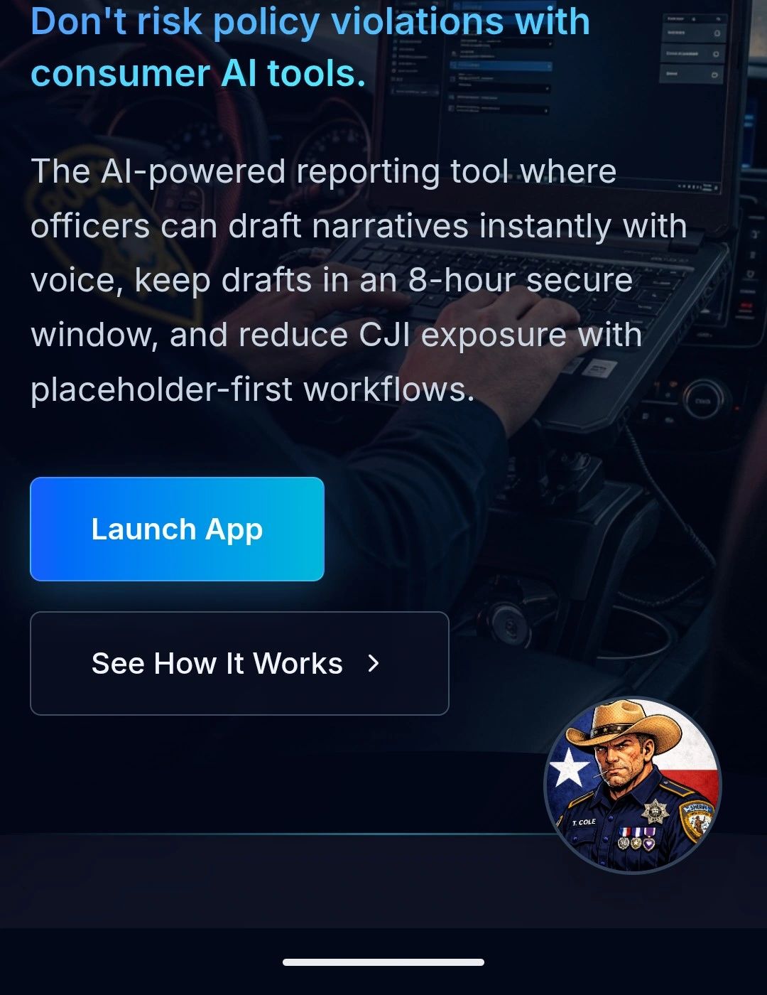 Deputy T. Cole character artwork